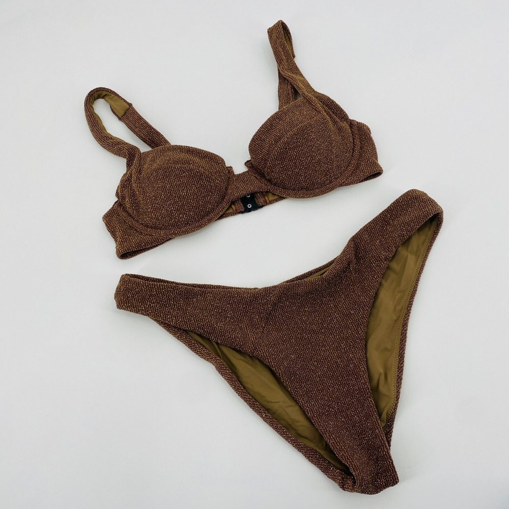 Vetchy brown glitter underwire laguna bikini - Picture 2 of 4